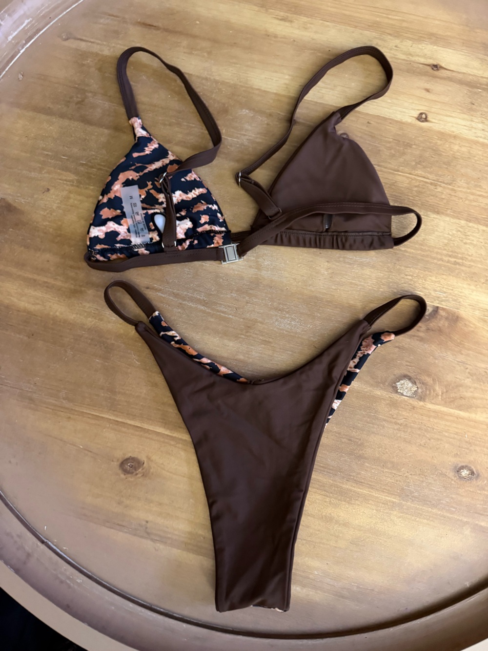 Amazon Brown & Leopard-Print Triangle Bikini Set - Picture 4 of 4